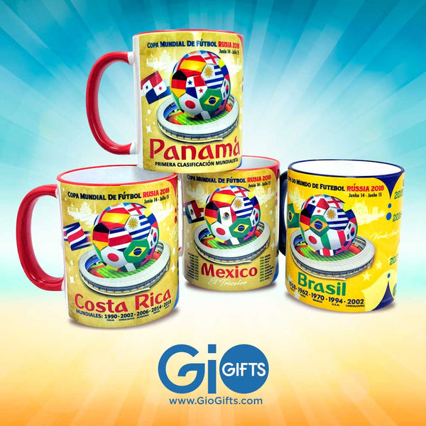 Brasil, Futebol "The Road To Russia 2018" Souvenir Mug - gio-gifts