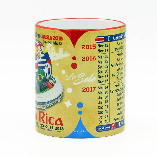 Costa Rica, Futbol Soccer  "The Road To Russia 2018" Souvenir Mug - gio-gifts