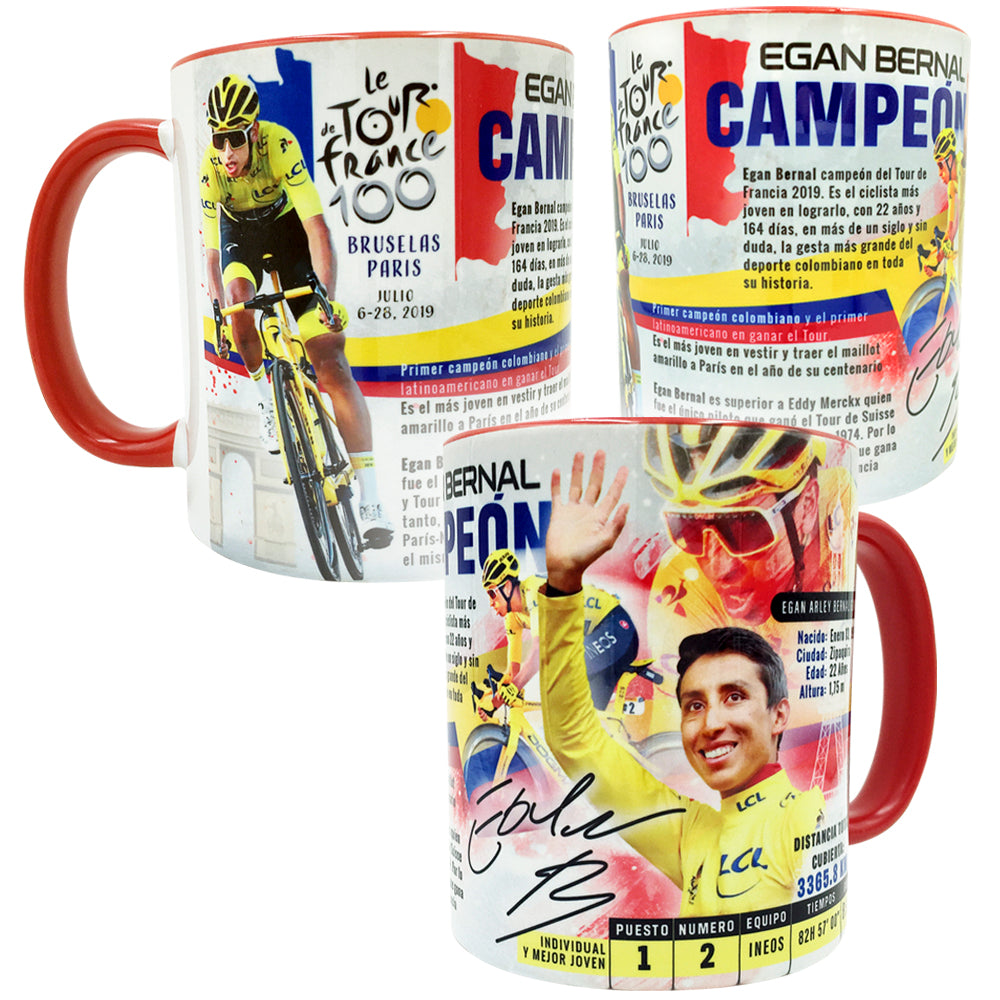Egan Bernal COLOMBIA 2019 Tour de France Champion Sports Collectible Mug 11 Oz. - gio-gifts