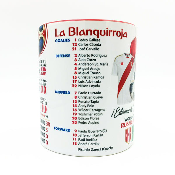 Peru 2018 World Cup Mug with Gold Coin - gio-gifts