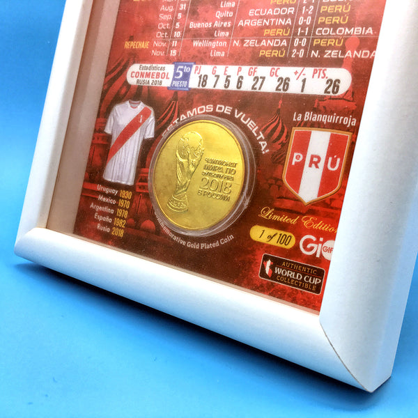 Peru La Blanquirroja 2018 World Cup Framed Gold Coin - gio-gifts