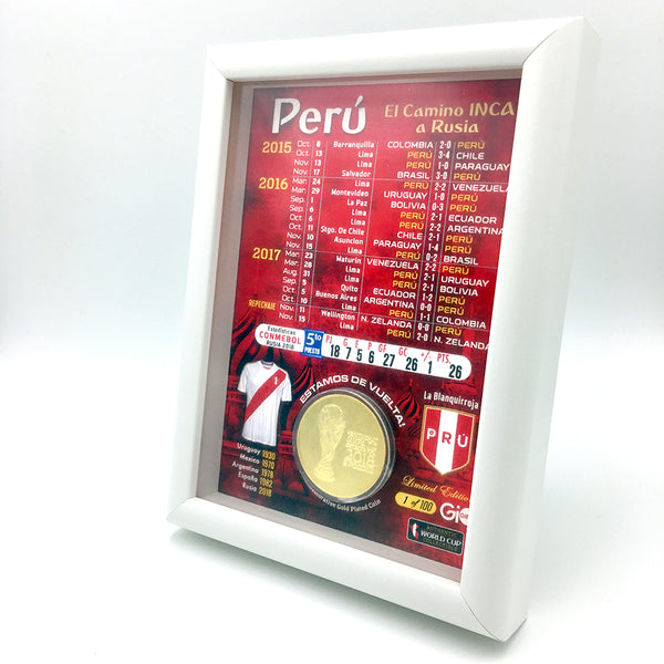 Peru La Blanquirroja 2018 World Cup Framed Gold Coin - gio-gifts