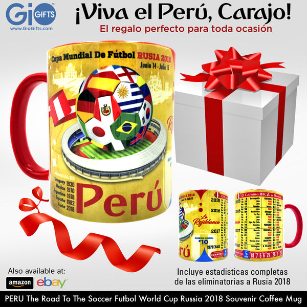 PERU, The Road To The World Cup, Russia 2018 Souvenir Coffee Mug - gio-gifts