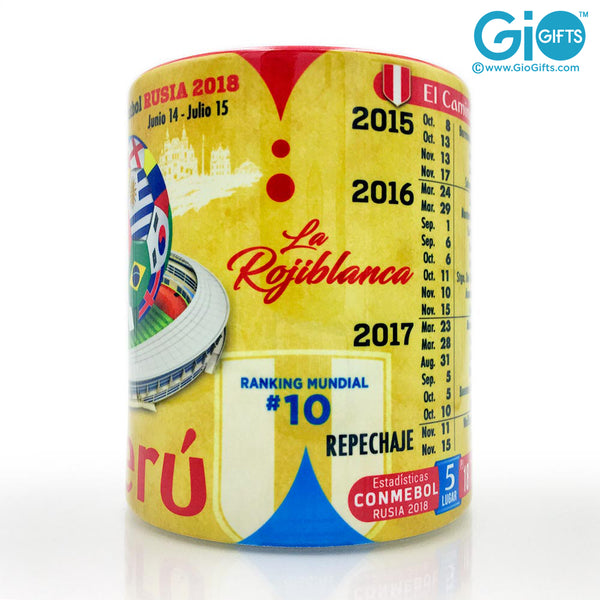 PERU, The Road To The World Cup, Russia 2018 Souvenir Coffee Mug - gio-gifts