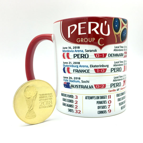 Peru 2018 World Cup Mug with Gold Coin - gio-gifts