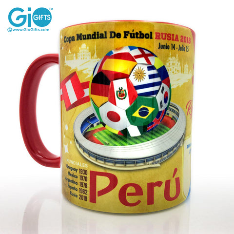 PERU, The Road To The World Cup, Russia 2018 Souvenir Coffee Mug - gio-gifts